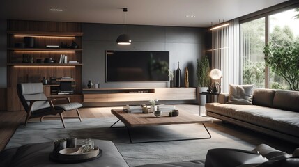 modern living room interior AI  generated 