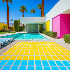 70s Vibes at a Palm Springs Mansion, Generative AI