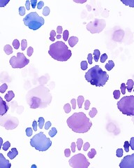 pattern with paw prints isolated on a white background. ai generative.