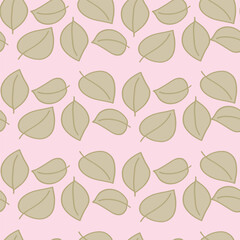 Stripes of Green Leaves on a Pink Background Creating a Seamless Repeat Pattern Design