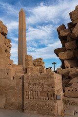 Luxor obelisk at Karnak temple complex ruins architecture, Egypt