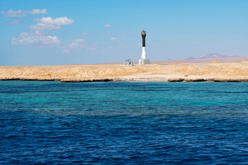 Lighthouse sea view, Egypt, Ras Mohammed National Park, South Sinai