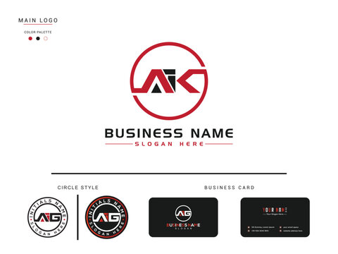 Simple Three AIK Letter Logo, Premium Aik Business Logo Illustration