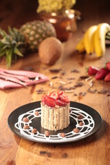 christmas cake with christmas decorations