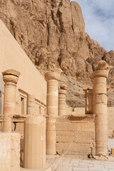 Columns of Hatshepsut mortuary Pharaoh temple architecture, Luxor, Egypt