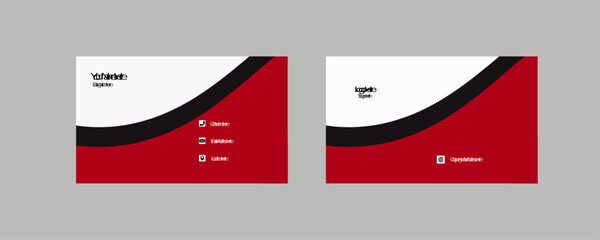 business card template design with organic shapes with red and black colour,using name,number,location icon,