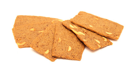 Belgian Almond Thin Cookies isolated on white background