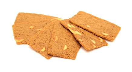 Belgian Almond Thin Cookies isolated on white background