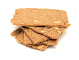 Belgian Almond Thin Cookies isolated on white background