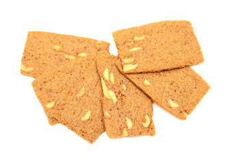 Belgian Almond Thin Cookies isolated on white background