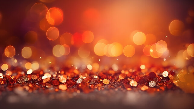 Festive colorful background with sparkles and bokeh. Christmas background. AI