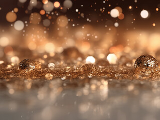 Festive colorful background with sparkles and bokeh. Christmas background. AI