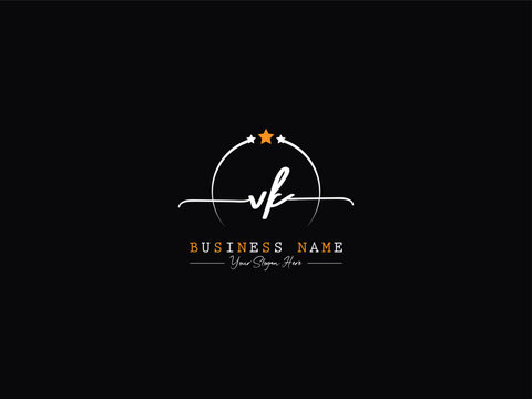 VK, vk Initial Signature Letter Logo Icon Vector Art For Fashion Shop