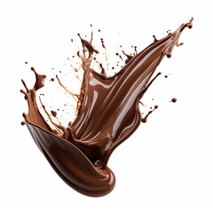 chocolate splash isolated on white background. Generative in ai