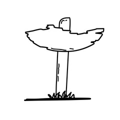 Hand wooden pole with boards