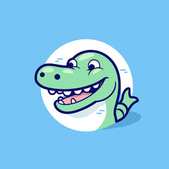 Crocodile. Crocodile hand-drawn comic illustration. Cute vector doodle style cartoon illustration.
