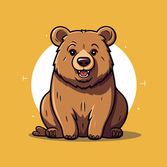 Bear. Bear hand-drawn comic illustration. Cute vector doodle style cartoon illustration.