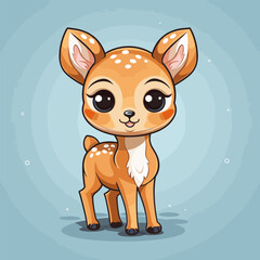 Deer. Deer hand-drawn comic illustration. Cute vector doodle style cartoon illustration.