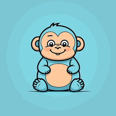 Gorilla. Gorilla hand-drawn comic illustration. Cute vector doodle style cartoon illustration.