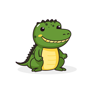 Alligator. Alligator hand-drawn comic illustration. Cute vector doodle style cartoon illustration.