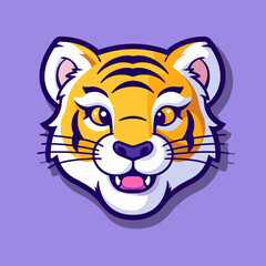 Tiger. Tiger hand-drawn comic illustration. Cute vector doodle style cartoon illustration.