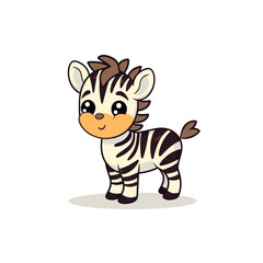 Zebra. Zebra hand-drawn comic illustration. Cute vector doodle style cartoon illustration.