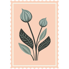 Postage stamp with flowers