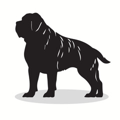 Neapolitan Mastiff silhouettes and icons. black flat color simple elegant Neapolitan Mastiff animal vector and illustration. - obrazy, fototapety, plakaty