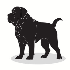 Neapolitan Mastiff silhouettes and icons. black flat color simple elegant Neapolitan Mastiff animal vector and illustration.