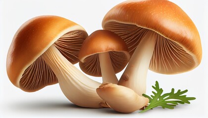mushrooms on a white background. Generative in ai