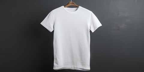 branding ropa de hombre, mockup camiseta blanca algodón buena calidad, camisa fondo negro