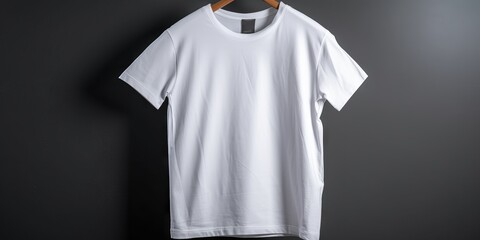 branding ropa de hombre, mockup camiseta blanca algodón buena calidad, camisa fondo negro