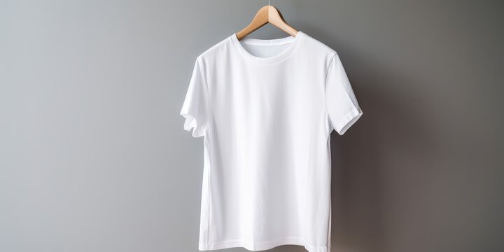 Mockup camiseta blanca fondo neutro, camiseta de algod&oacute;n minimalista branding ropa 