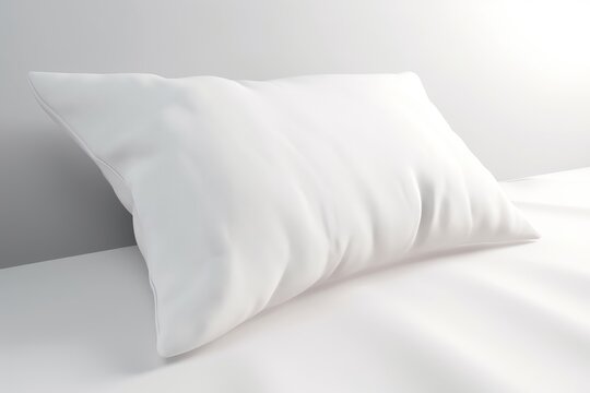 mockup almohada grande para cama, coj&iacute;n blanco moderno insertar texto, branding ropa de cama aesthetic 