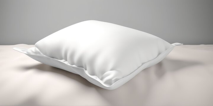 mockup almohada grande para cama, coj&iacute;n blanco moderno insertar texto, branding ropa de cama aesthetic 