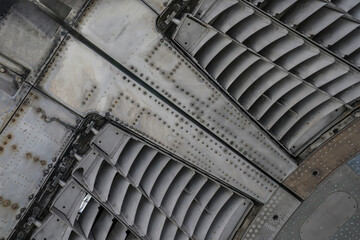 engine detail of a historic airliner