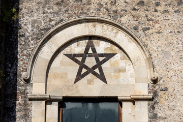 Star of David on facade of Castello Ursino, Catania, Sicily, Italy