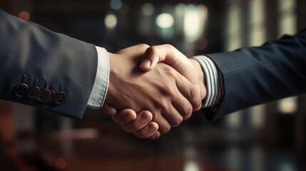 Close-up image of business people shaking hands at meeting or negotiation,Handshake concept,Business concept