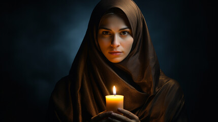 The woman with burning candle