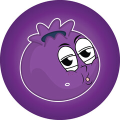 illustration vector graphic of unhappy blueberries. good perfect for business, packaging,product,nutrision,etc