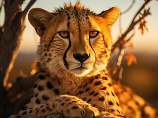 Cheetah in its Natural Habitat, Wildlife Photography, Generative AI