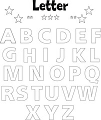 Free vector letter coloring pages, A to z letter pages