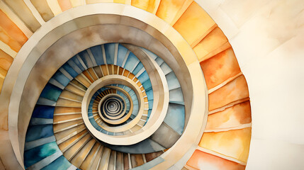 Architectural Elegance: A Mesmerizing View of the Spiral Staircase from Above!