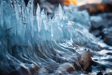 Amazing Shot of the Stalagmite inside an Ice Cave.