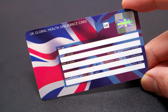 UK Global Health Insurance Card GHIC. The Insurance card which let you get state healthcare in Europe at a reduced cost or for free. Stafford, United Kingdom, August 5, 2023