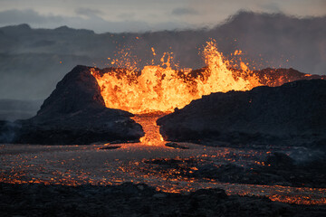 Volcano Litli Hrutur in Iceland, 2023, 20th July