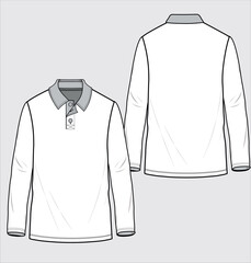 LONG SLEEVES POLO SHIRT DESIGNED FOR MEN YOUNG MEN AND TEEN BOYS IN VECTOR ILLUSTRATION © JUSTDZINE