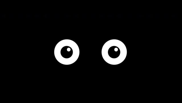 Cartoon blinking eyes animation. 4k stock footage