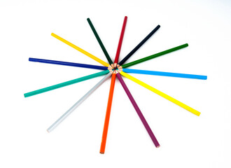 Fototapeta premium Colored pencils are one of the students' favorite school supplies.