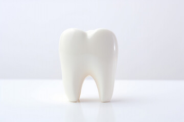 Dental Care concept. A healthy white tooth isolated on light background. High quality photo